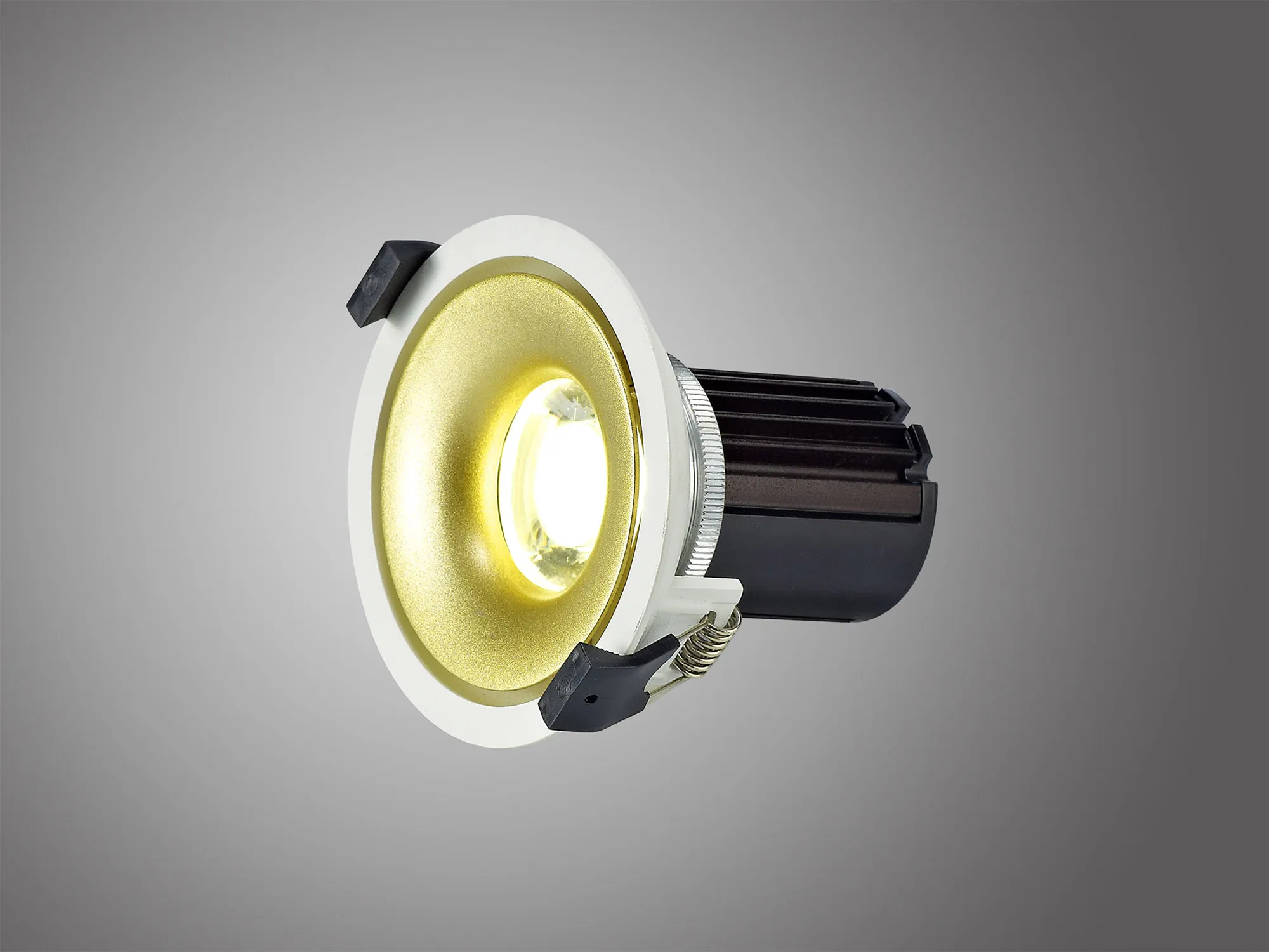 Bolor 10 Tridonic Powered 10W 4000K 810lm 36° CRI>90 LED Engine White/Gold Fixed Recessed Spotlight, IP20 DM201035  Dlux Bolor 10